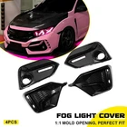 Fit Honda 2016-21 Civic Type-r Fog Light Covers Kit Front Rear Bumper Black Eook New. Price: $95.99.