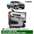 Led Headlight For 2022-2026 Chevy Silverado 1500 Lt/rst W/chrome Bezel Right New. Price: $152.00.