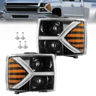 For 2007-2014 Chevy Silverado 1500 2500/3500HD Led Drl Chrome Headlights W/bulbs New. Price: $159.99.
