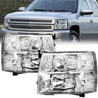For 2007-2014 Chevy Silverado 1500 2500HD 3500HD Chrome Headlights Lh+rh Sets New. Price: $62.88.