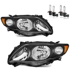 Pair Headlights For 2009-2010 Toyota Corolla Black Headlamps W/ Bulbs Left+right New. Price: $75.98.
