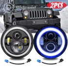 Pair 7" Inch Round Led Headlights Halo Angel Eyes For Jeep Wrangler Jk Lj Tj Cj New. Price: $49.98.