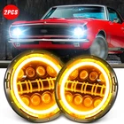 Pair 7" Inch Round Halo Led Headlights Hi/lo Beam Drl For Chevy Camaro 1967-1981 New. Price: $59.99.