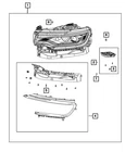 Genuine Mopar Headlamp Left 68598983AA New. Price: $760.02.