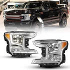 Black Full Led Headlights 2018-2020 Ford F150 Front Lamps F-150 Drl New. Price: $459.99.