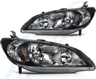 Headlights Assembly For 2004-2005 Honda Civic Driver And Passenger Side Black New. Price: $86.88.