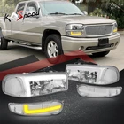 4PCS L-led Drl Turn Signal Chrome/clear Corner Headlights For 01-07 Sierra/yukon New. Price: $130.99.