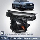 For 2025-2026 Chevy Equinox Full Led Headlight W/o Sequential Rh Passenger Side New. Price: $329.00.