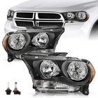 W/bulbs Pair Headlight For 2011 2012 2013 Dodge Durango Black Housing Assembly New. Price: $167.99.