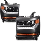 Pair Headlights Assembly For 2016-2018 Chevrolet Silverado 1500 Black Clear L+r New. Price: $180.99.