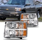 For 2007-2014 Chevrolet Silverado Chrome Housing & Amber Headlights Assembly New. Price: $78.99.