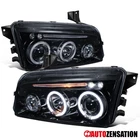 Fit 2006-2010 Dodge Charger Black Smoke Led Halo Projector Headlights Headlamps New. Price: $156.99.