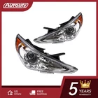 2PCS Headlight Assembly For 11-14 Hyundai Sonata Halogen Projector Chrome Amber New. Price: $104.99.