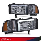 Pair Fit For 1994-2002 Dodge Ram 1500 2500 3500 Black Led Drl Headlights New. Price: $89.98.