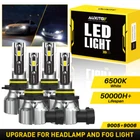 Auxito 9005 9006 Led Headlights Kit Combo Bulbs 6500K High Low Beam White Bright New. Price: $34.19.