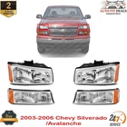 Front Headlights + Signal Lamps Lh & Rh For 2003-2006 Chevy Silverado /avalanche New. Price: $135.94.