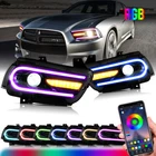 Pair For 2011-2014 Dodge Charger Led Headlights Rgb Muilt-color Front Lamps New. Price: $374.99.