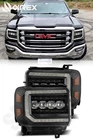 Alpharex Black Nova Led Headlights For 2015-2018 Gmc Sierra 1500/2500/3500 New. Price: $1012.50.