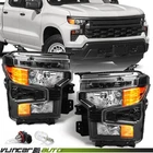 Set For Chevy Silverado 1500 2022-2025 Black Trim Halogen Headlights Lamp W/bulb New. Price: $157.96.
