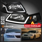 Fits Black 1999-2004 Ford Mustang Led Tube Strip Headlights Headlamps Left+right New. Price: $129.38.