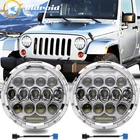 Chrome Inch Round H4 Led Headlights For Jeep Wrangler Jk Tj Cj Jl 1997-2018 New. Price: $52.95.