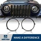 Hooke Road 7'' Headlight Cover Round Ring Bracket For 2007-2018 Jeep Wrangler Jk New. Price: $11.01.
