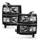 For 2014-2015 Chevy Silverado 1500 Pickup Black Headlights Headlamps Lh+rh 14-15 New. Price: $114.43.