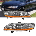 Headlights Headlamps Pair For 1998-2002 Honda Accord Chrome Housing Clear Lens New. Price: $73.99.