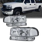 Front Bumper Headlight Assembly For 2000-06 Gmc Yukon 1999-2007 Sierra One Pair New. Price: $59.95.