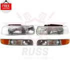 New Front Headlight &turn Signal Lamp 4PC For 1999-2002 Chevrolet Silverado 1500. Price: $116.84.