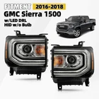 For 2016-2018 Gmc Sierra 1500 Hid/xenon Headlights W/ Led Drl Left Right Pair New. Price: $232.99.