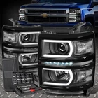 For 14-15 Chevy Silverado Led Drl U-bar Black/clear Projector Headlight+tool Set New. Price: $242.88.