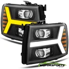 Fit 2007-2013 Chevy Silverado Black Projector Headlights W/led Drl+signal New. Price: $236.98.