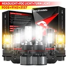 Chusyyray New 9008 9145 3157 6PCS Led Headlight+fog +turn Bulbs Combo. Price: $39.99.