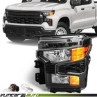 For Chevy Silverado 1500 2022-2026 Black Halogen Headlight Assembly Left Driver New. Price: $79.50.