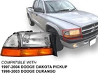 For Head Light Corner Combo 1997-04 Dakota Pickup 1998-03 Durango Passenger Side New. Price: $83.55.