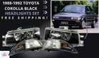For Toyota COROLLA(1988-1992)HEADLIGHTS AE90/AE92 93 94 Black Headlamps E90/EE90 New. Price: $499.99.
