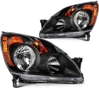 Pair/set Black Amber Headlights Assembly For Honda Crv Cr-v 2.4L L4 2005 2006 New. Price: $145.99.