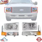 New Front Headlights And Corner Left & Right 2002-2004 Ford F250 F350. Price: $134.32.