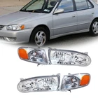 Headlights Assembly Chrome Left+right Side For Toyota Corolla 2001-2002 Clear New. Price: $53.00.