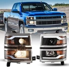 Headlights For 2014 2015 Chevy Silverado 1500 Projector Led Drl Bar Chrome Trim New. Price: $249.99.