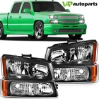 For Chevy Avalanche Silverado 2003-2006 Headlights Assembly Pair Black Housing New. Price: $52.99.