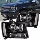 Pair Headlights For 2007-2014 Chevy Avalanche Tahoe Suburban Clear Corner Black New. Price: $49.99.