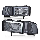 Led Headlights Assembly For 94-02 Dodge Ram 1500-3500 Black Housing Clear Corner New. Price: $191.99.