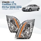 Halogen Headlight For 2008-2014 Cadillac Cts W/bulb Chrome Left+right Pair New. Price: $124.99.