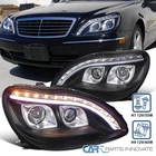 Black Fits 1998-2006 Mercedes W220 S320 S500 S600 Led Strip Projector Headlights New. Price: $314.95.