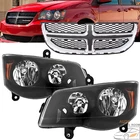 Pair Headlights + Front Grille Upper Bumper Fit 11-20 Dodge Grand Caravan New. Price: $159.99.