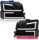 PIT66 Led Drl Headlight Assembly Compatible With Chevy Silverado 1500 2500 3500 New. Price: $150.28.