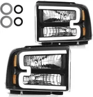 Black/amber Headlights Fit Ford F250 F350 F450 F550 Super Duty 2005-2007 Led New. Price: $75.00.
