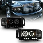 Black Smoke Fit 2002-2005 Dodge Ram Halo Projector Headlights Led Bar Left+right New. Price: $222.29.